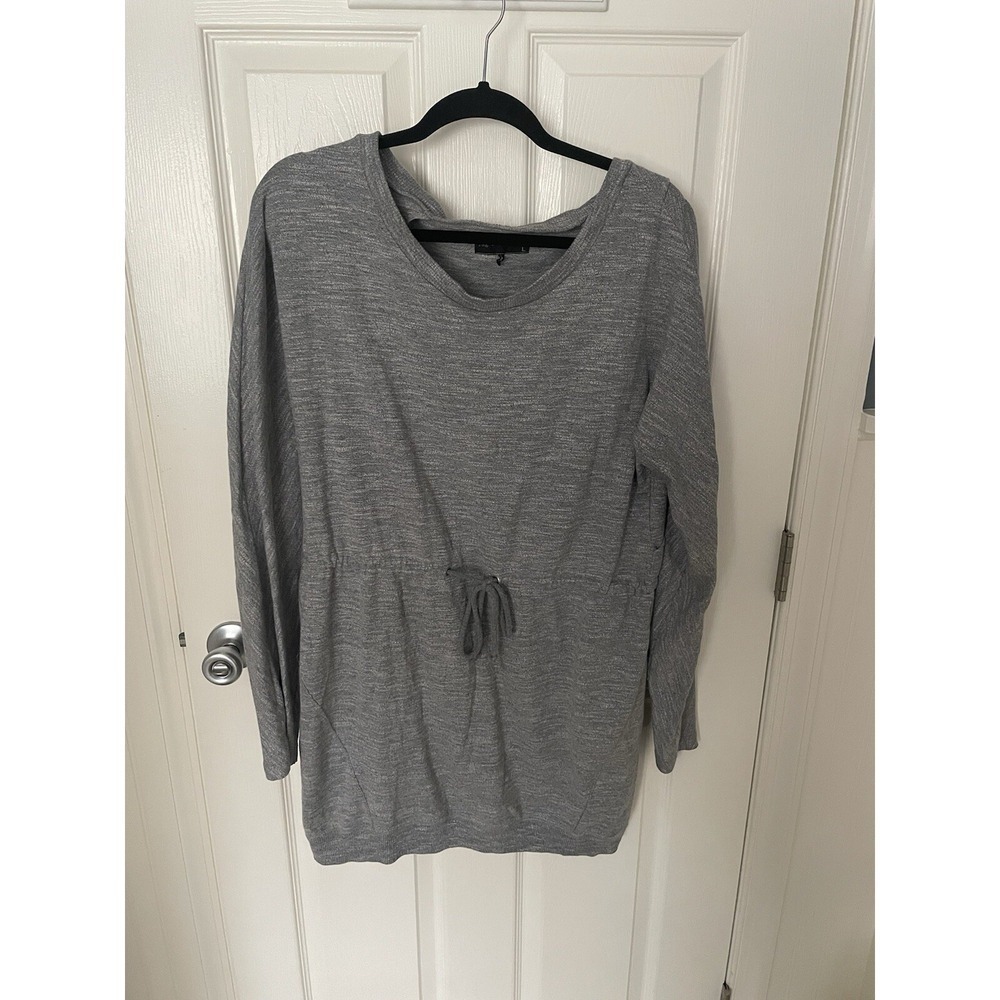 Rag & Bone Sibella Grey Knit Open Back Dress Size Large Tie Waist